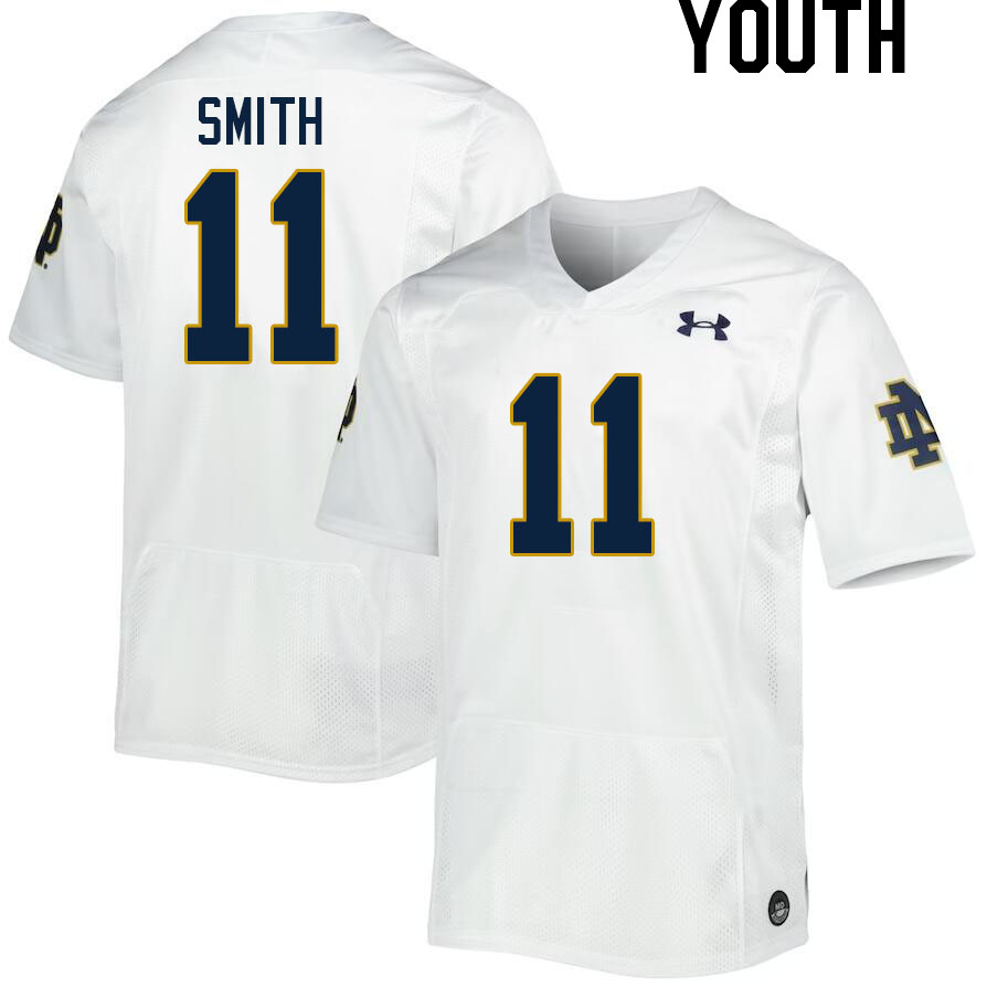 Youth #11 KK Smith Notre Dame Fighting Irish College Football Jerseys Stitched Sale-White